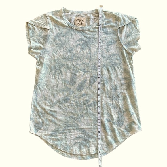 NEW CHASER Green Palm Print Short Sleeve Tee Shirt with Round Hem Size Small - Picture 5 of 6